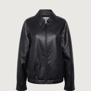 Vegan Leather Bomber Jacket